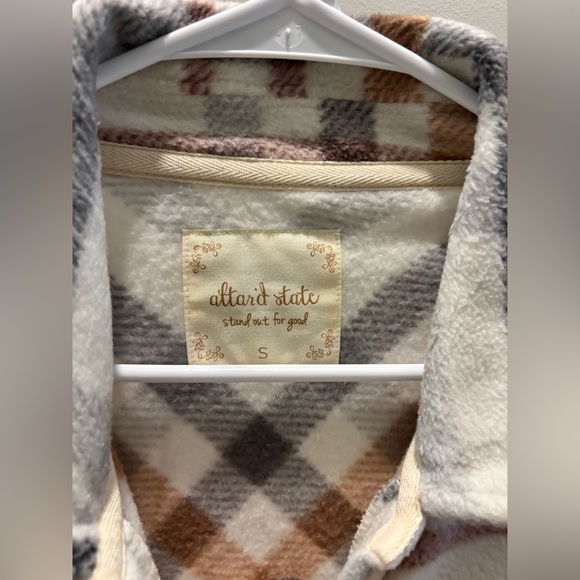 Altar'd State Multicolor Plaid Button-Down Shacket - Picture 3 of 8